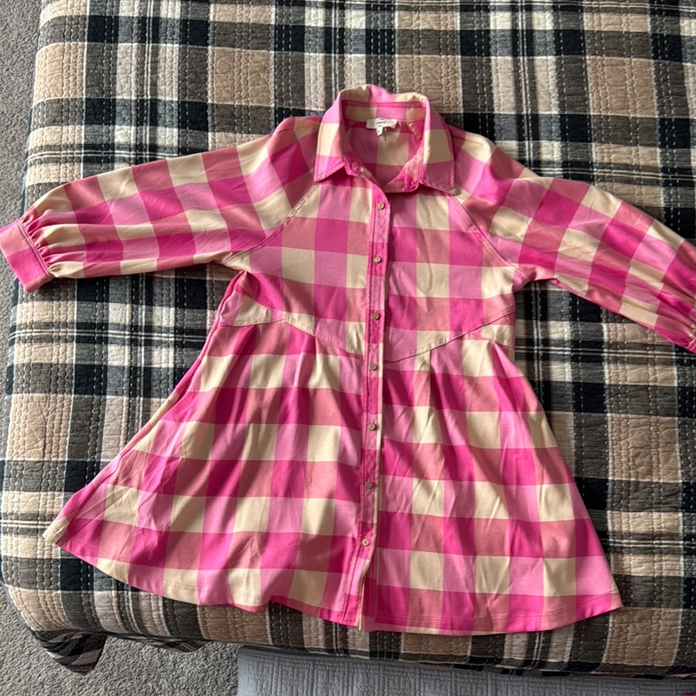 Entro Pink and Cream Checkered Shirt